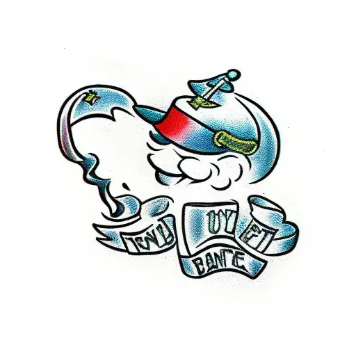 cartoon bankrobber tattoo design idea