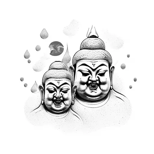 evil fat buddha tattoo design idea