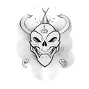 half Evil half good cartoon tattoo design idea