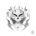 half Evil half good cartoon tattoo design idea