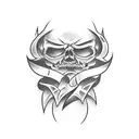 half Evil half good cartoon tattoo design idea