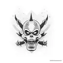 goofy evil cartoon villain  tattoo design idea