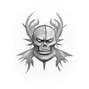 goofy evil cartoon villain  tattoo design idea