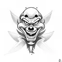 goofy evil cartoon villain  tattoo design idea