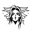 half evil half pure angel cartoon tattoo design idea