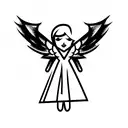 half evil half pure angel cartoon tattoo design idea
