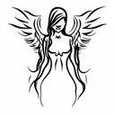 half evil half pure angel cartoon tattoo design idea