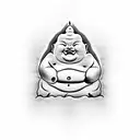 evil fat buddha tattoo design idea