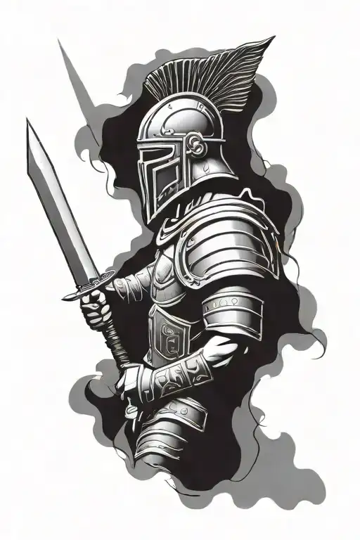 Roman gladiator tattoo design idea