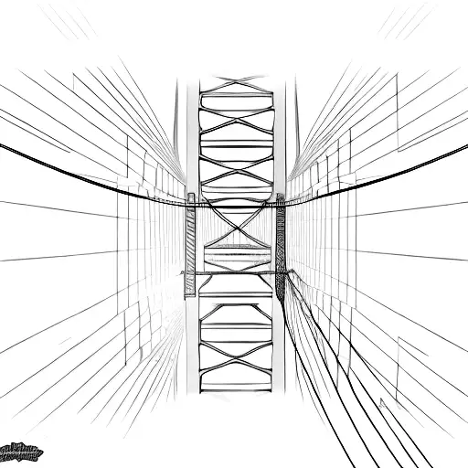 A minimalist depiction of the Golden Gate Bridge tattoo design idea