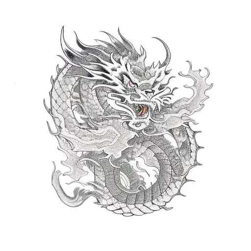Dragon and tiger tattoo design idea