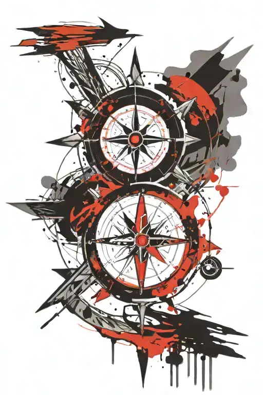 order of the arrow compass tattoo design idea