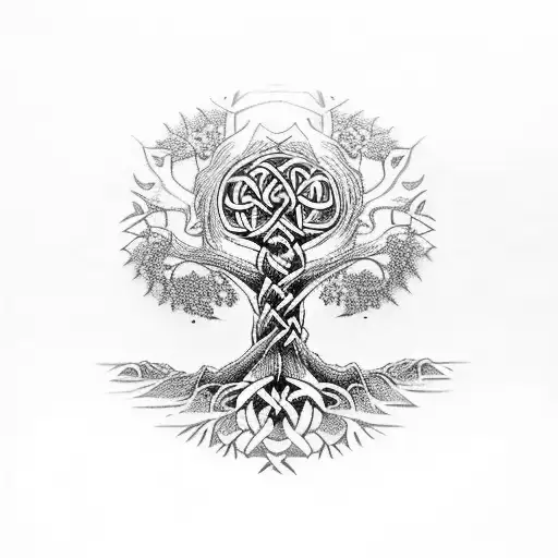 Celtic tree of life tattoo design idea