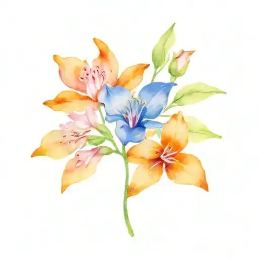 march april july September november birth flower intertwined tattoo design idea