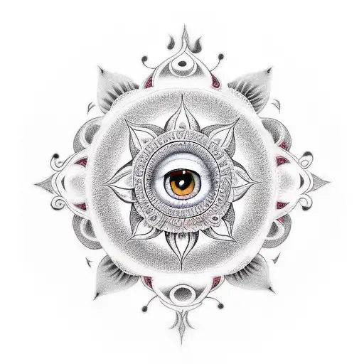 Gayatri mantra with shiva eye tattoo design idea