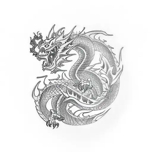Black sleeve, dragon , samurai, rings tattoo design idea
