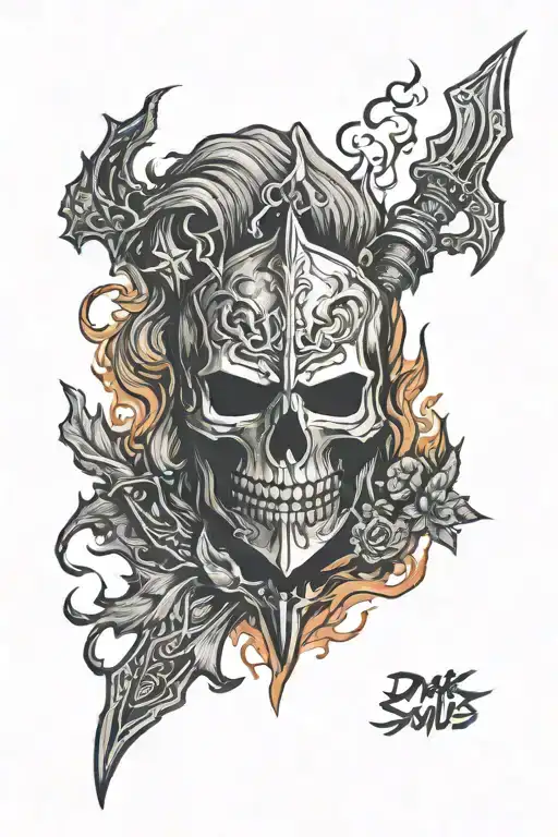dark souls 3 bonfire   tattoo design idea