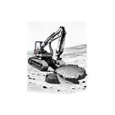 excavator on mars tattoo design idea