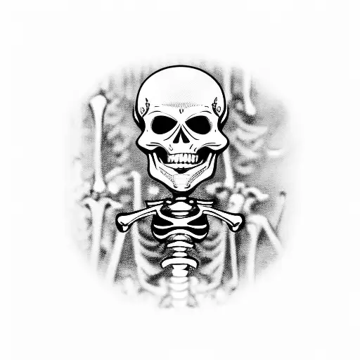 metalhead skeleton holding a calendar tattoo design idea