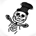 dancing skeleton with flower crown tattoo design idea