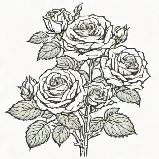 Rose bush tattoo design idea