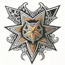 thick outline five pointed star tattoo design idea