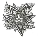 thick outline five pointed star tattoo design idea