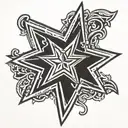 thick outline five pointed star tattoo design idea
