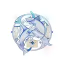 Pisces and Taurus Zodiac sign tattoo design idea