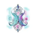 Pisces and Taurus Zodiac sign tattoo design idea