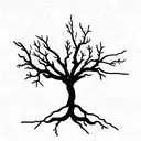 Fallen oak tree tattoo design idea