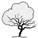 Fallen oak tree tattoo design idea