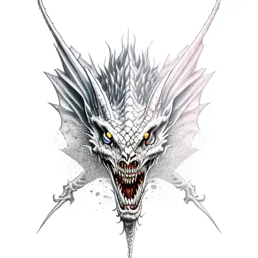dragon zombie tattoo design idea