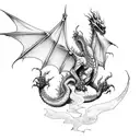 dragon zombie tattoo design idea