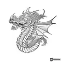 dragon zombie tattoo design idea