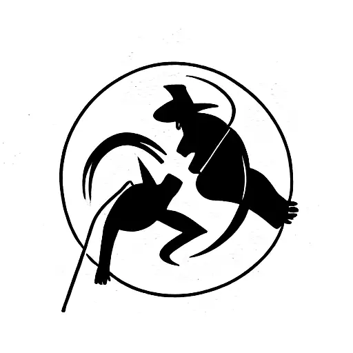 cuervo y zorro formando un yin yang tattoo design idea