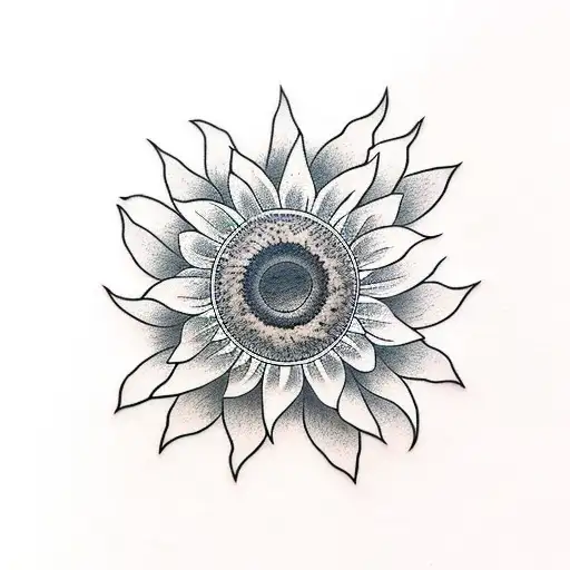 Sunflower tattoo design idea