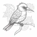 Create a tattoo of a bird smoking a cigarette in a surrealistic style tattoo design idea