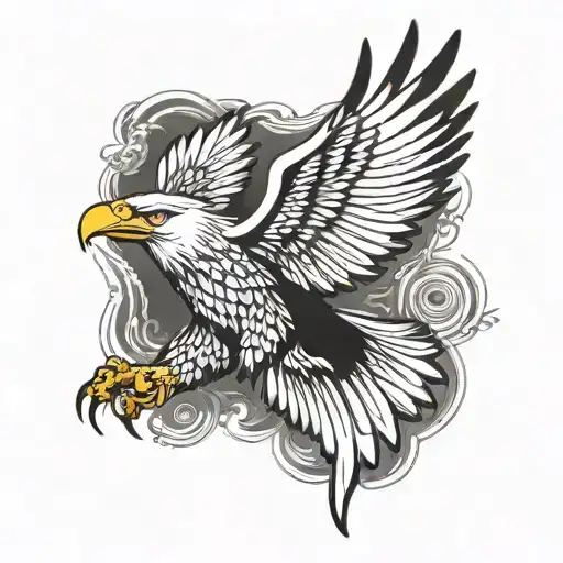 eagle wings flying towards tattoo design idea