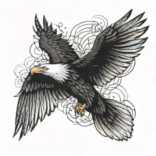 eagle wings flying tattoo design idea