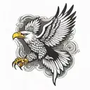 eagle wings flying towards tattoo design idea