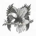 eagle wings flying towards tattoo design idea