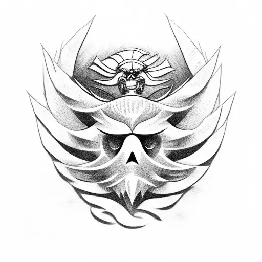 chest tattoo eagle with water, waves, seaman tattoo design idea