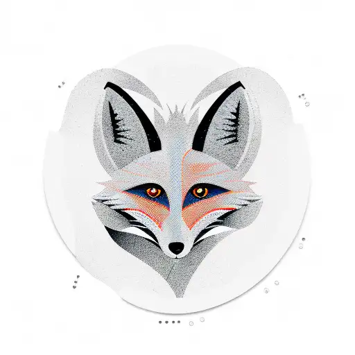 A new-school style tattoo of a hacker fox wearing a leather jacket and holding a vinyl record tattoo design idea