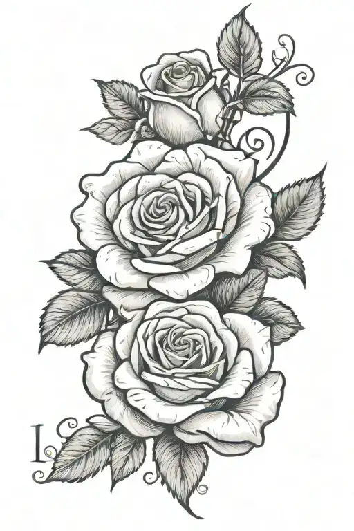 rose et phrase " i love you Always forever" en anglais  tattoo design idea