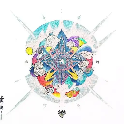 light love stars magic music tattoo design idea