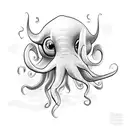 Dumbo Octopus cute colour tattoo design idea