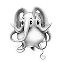 Dumbo Octopus cute colour tattoo design idea