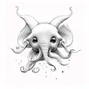 Dumbo Octopus cute colour tattoo design idea