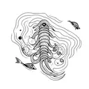 sea creatures tattoo design idea
